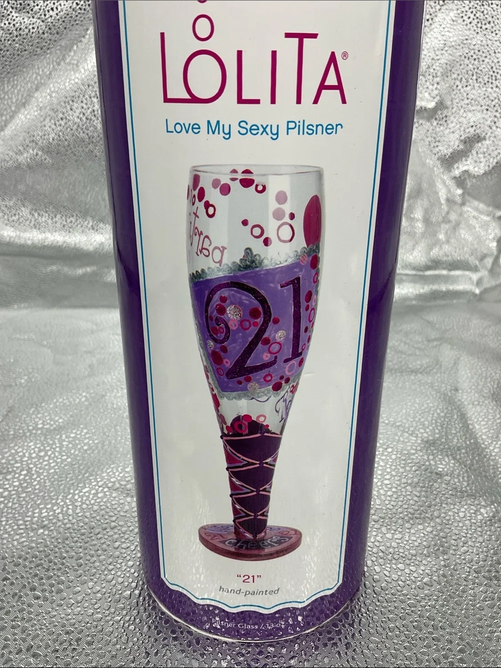Lolita Age 21 'Love My Sexy Pilsner' Hand-Painted Glass - New